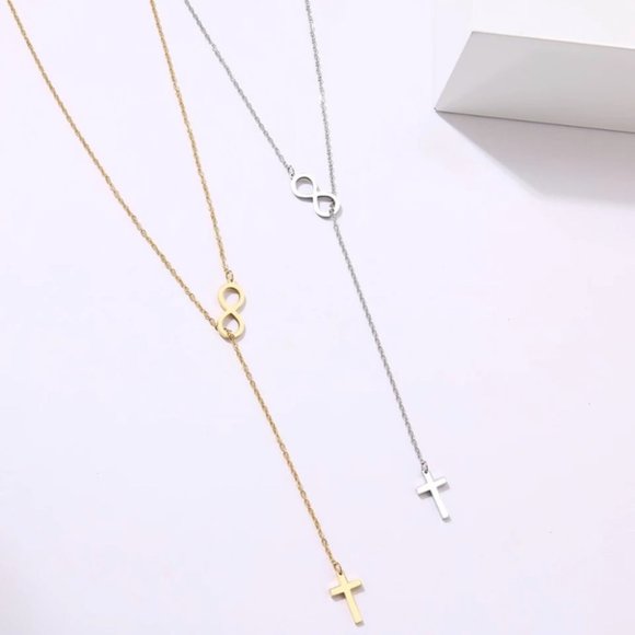Jewelry - Pendant Cross & Infinity Gold & silver Necklace